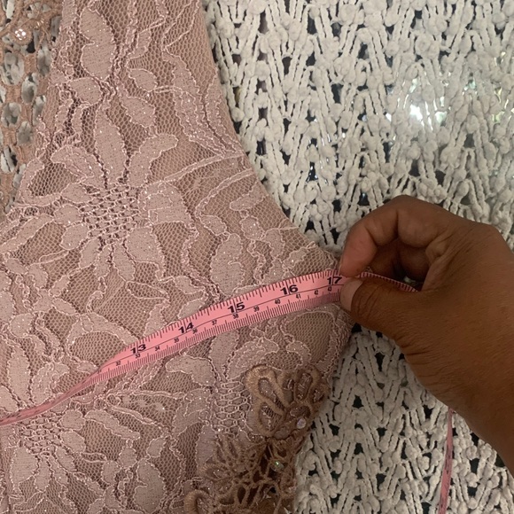 City studio Blush Lace & Chiffon Hi-Low Dress - Picture 8 of 9